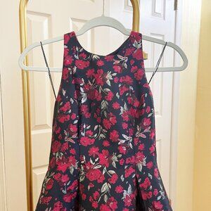 Floral High Low Gown in Magenta - Aidan Mattox